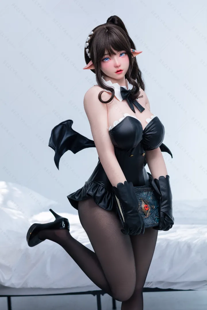 155cm (5ft1) G-Cup Fantasy Elf Succubus Silicone Head + TPE Body Hybrid Sex Doll xiaocanglan, ROS Head